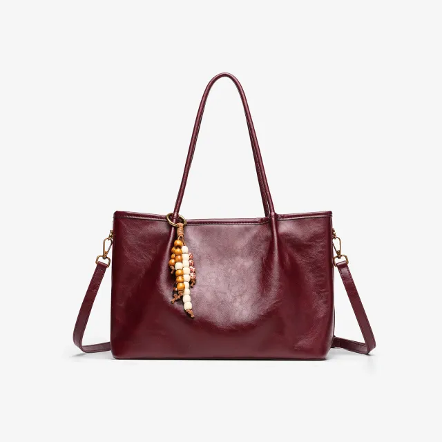 Solid color Niche Underarm Pleated Fashion Tote Bag Red - Shop at LoveMi