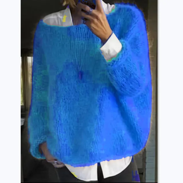 Women's Autumn And Winter Knitting Top Sweater Blue - Shop at LoveMi