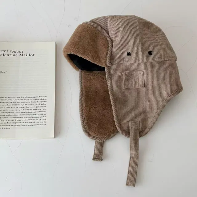 Fashion Personality Corduroy Earmuffs Hat Women Khaki - Shop at LoveMi