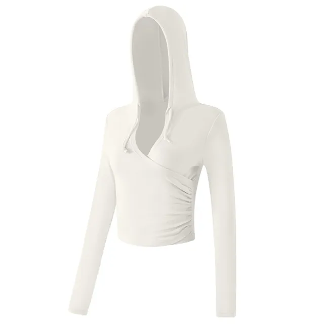 Pilates Workout Long sleeve T shirt Training Fitness Apparel Cream - Shop at LoveMi