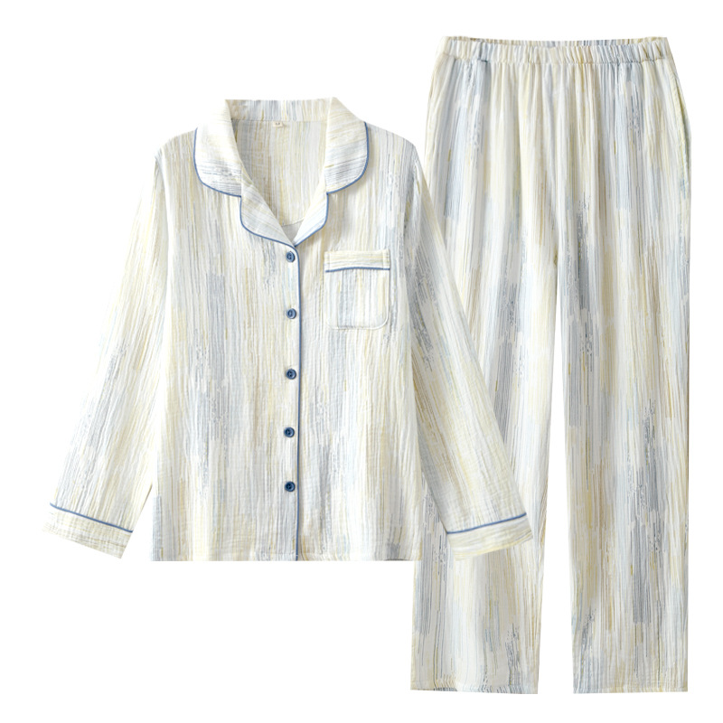 Double-layer Yarn Cotton Long Sleeve Men And Women Can Be Outerwear Homewear Suit