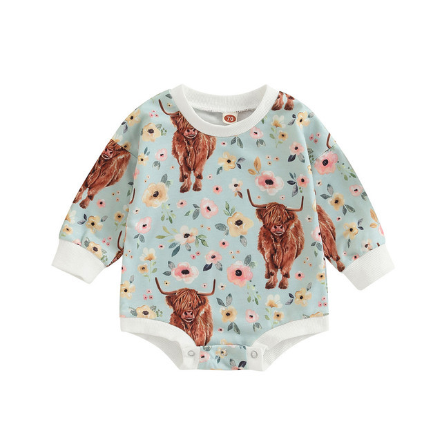 Title 8, Lange mouwen katoenen babyromper in vier kleure...