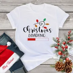 Women's Clothing Fashion Christmas Holiday Party T-shirt Loose Merry Christmas Casual - 35230 - View 1