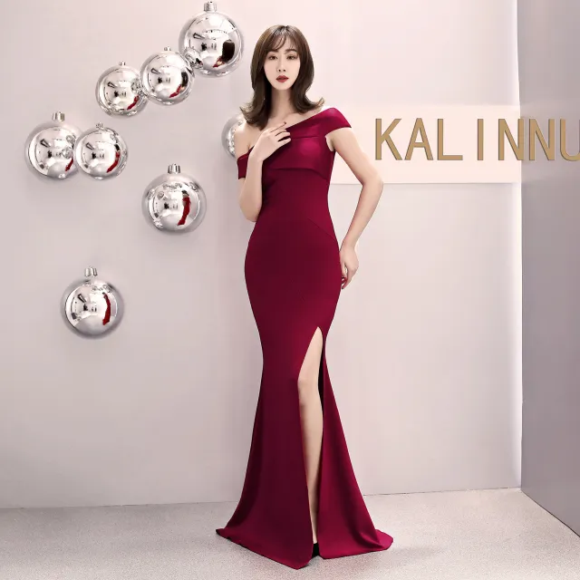 Women's Fashion Elegant And Personalized Fishtail Dress Purplish Red - Shop at LoveMi