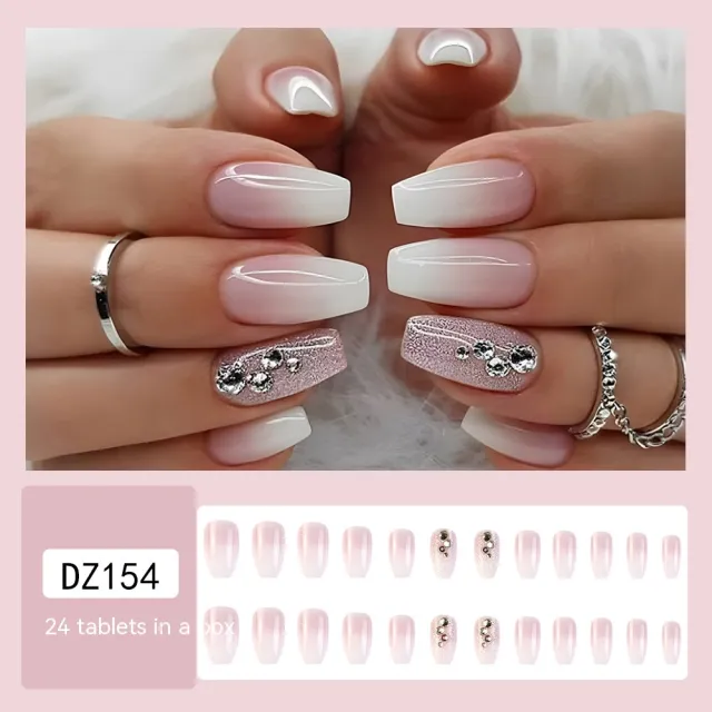 Autumn And Winter Lotus Root Starch Nail Tips Rhinestone Long Dz154 Lotus Root Powder - Shop at LoveMi