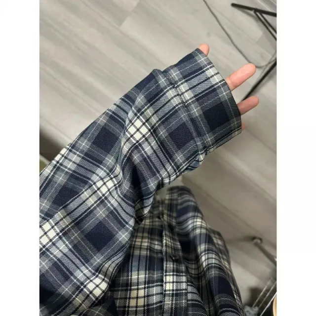 Female Dopamine Tender Plaid Shirt Coat Blue - Shop at LoveMi