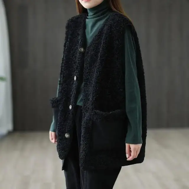 Women's Fashion Loose Cool Versatile Vest Coat Black - Shop at LoveMi