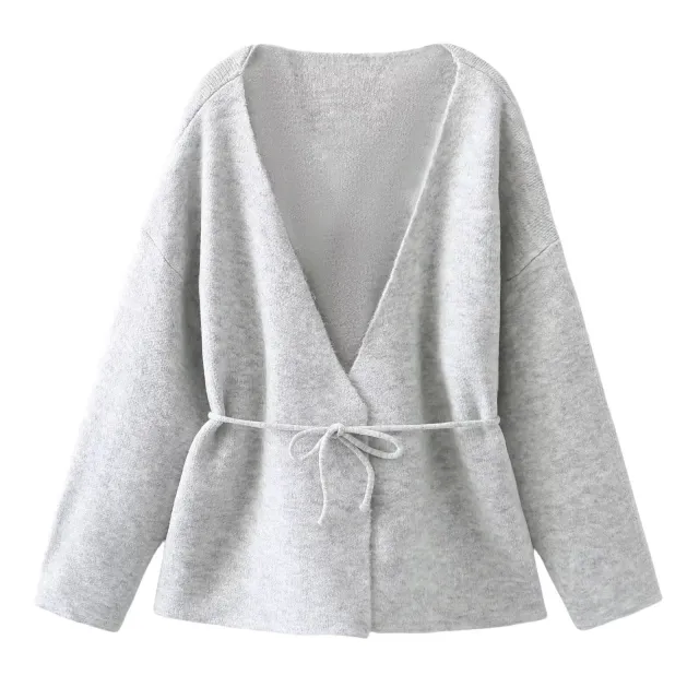 Autumn And Winter Belt Woolen Simple Cardigan Sweater - Shop at LoveMi