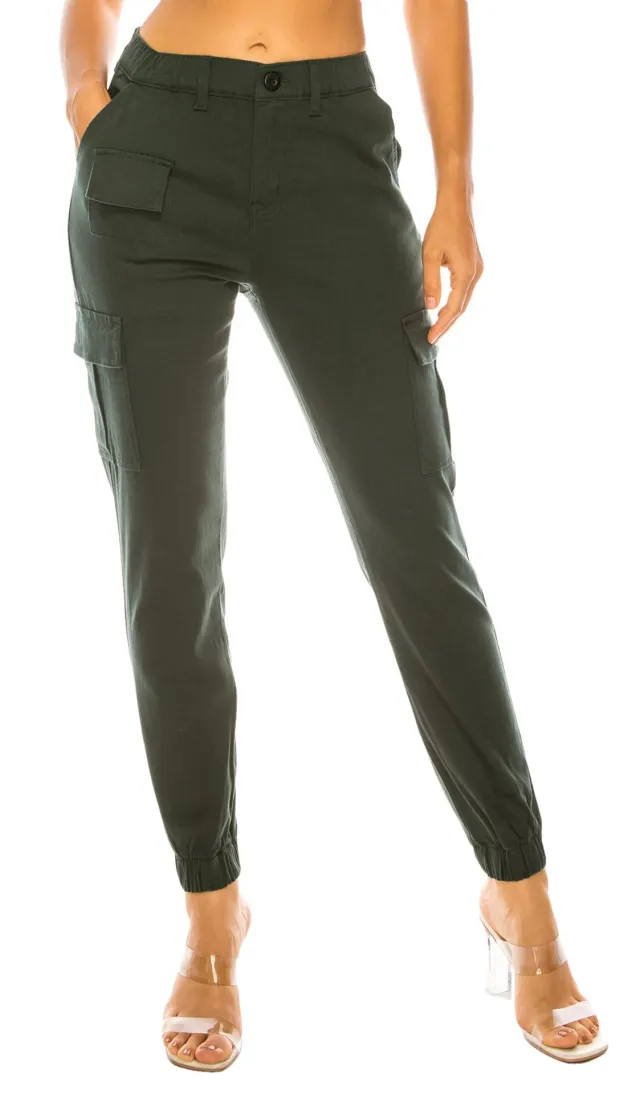 Women's Overalls Multi pocket Design Elastic Army Green - Shop at LoveMi