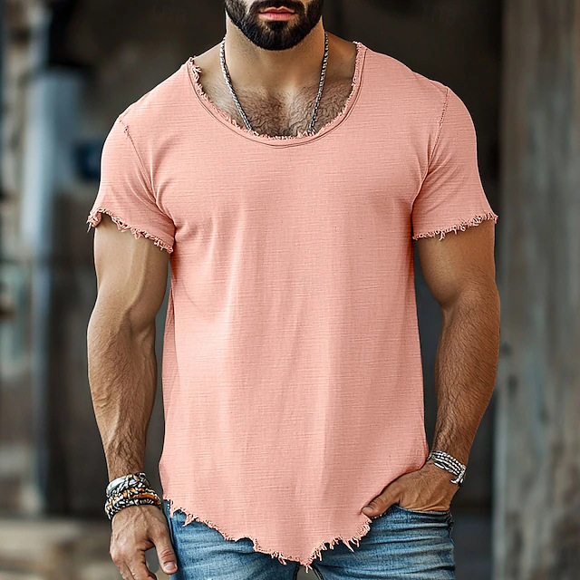 Mens Solid-Color Short-Sleeve T-Shirt