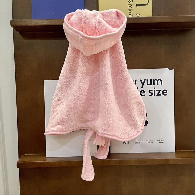 Dog Four Seasons Can Wear Bath Dry Bathrobe - Pink