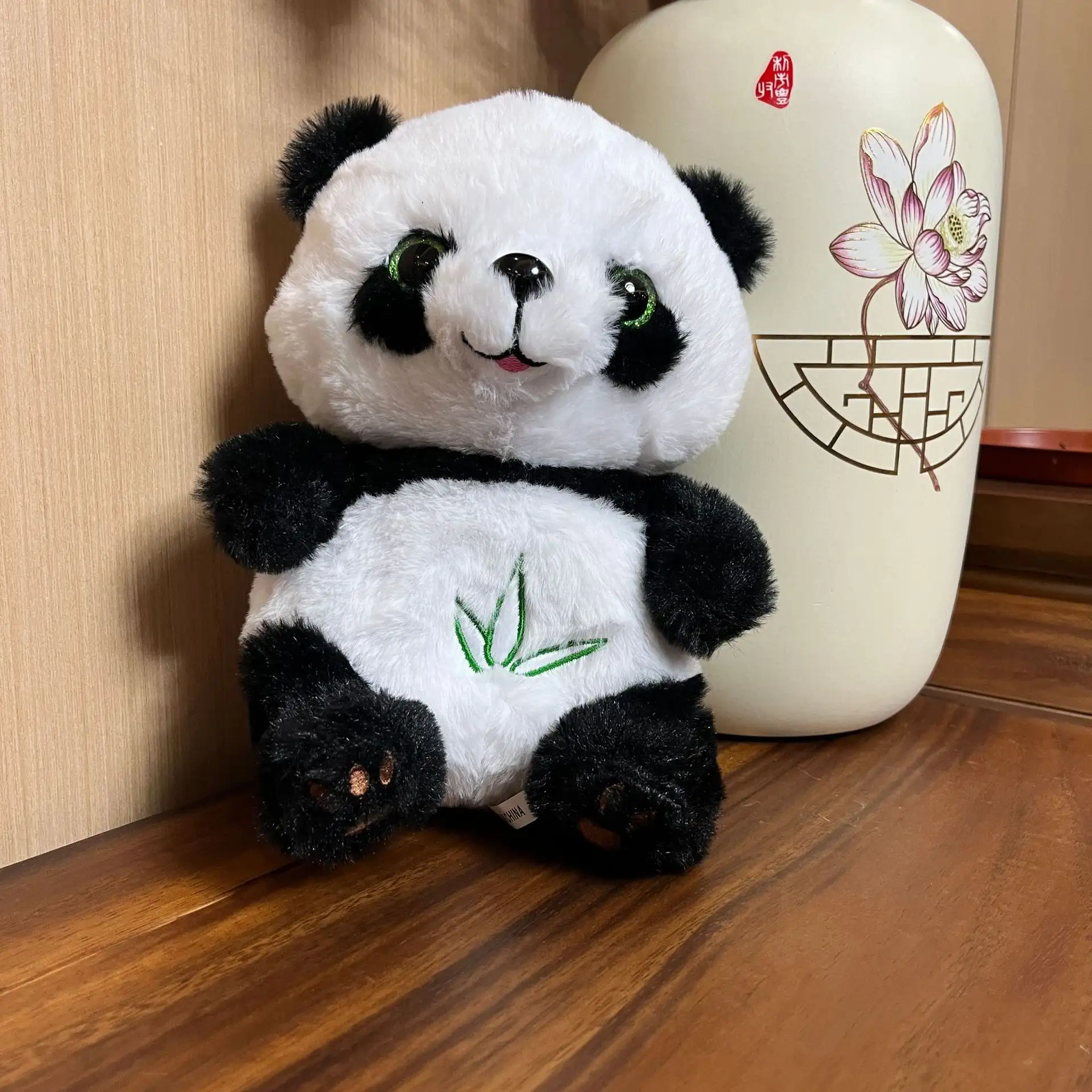 Cute Panda Doll Plush Toy Simulation Puppet Breathing Music Glowing Children's Birthday Gifts Commemorative