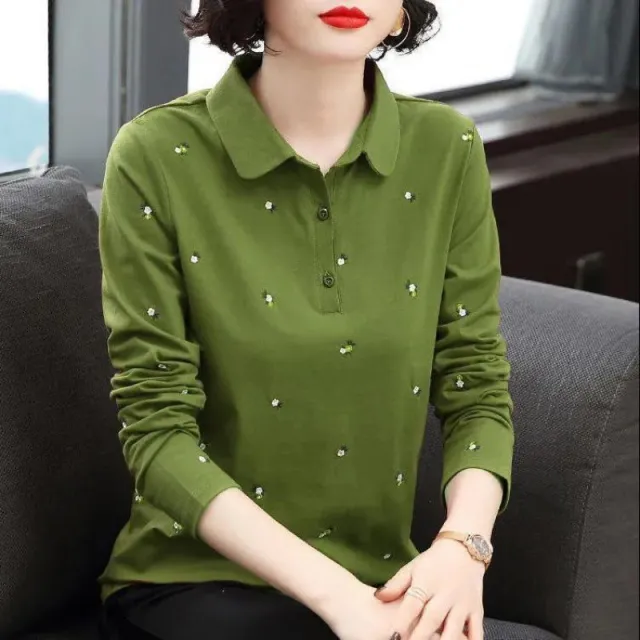 Women's Fashion Personality Polo Top Avocado Green - Shop at LoveMi
