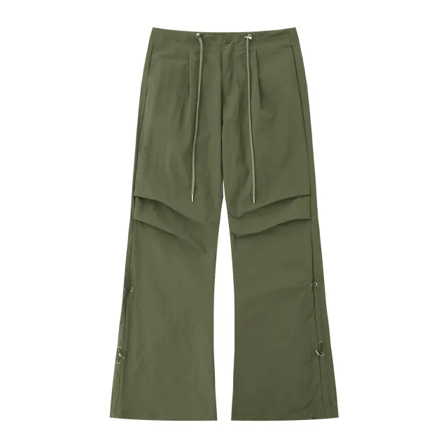 American style Bootcut Casual Pleated Quick drying Overalls Green - Shop at LoveMi