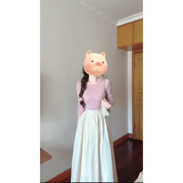 Women's Slim Fit Long Sleeve Top High Waist Skirt Set Skirt - Shop at LoveMi