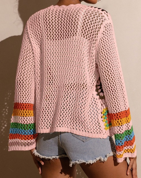 Hand-Crocheted Knitted Cardigan for Women