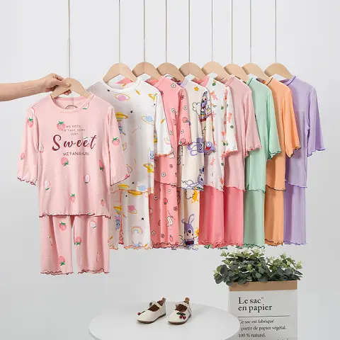 Girls' Summer Modal Short Sleeved Home Clothing
