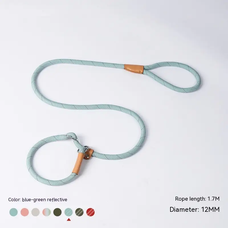 Large, Medium And Small Dogs Explosion-proof Hand Holding Rope — Blue green reflection, Applicable within 10to75kg