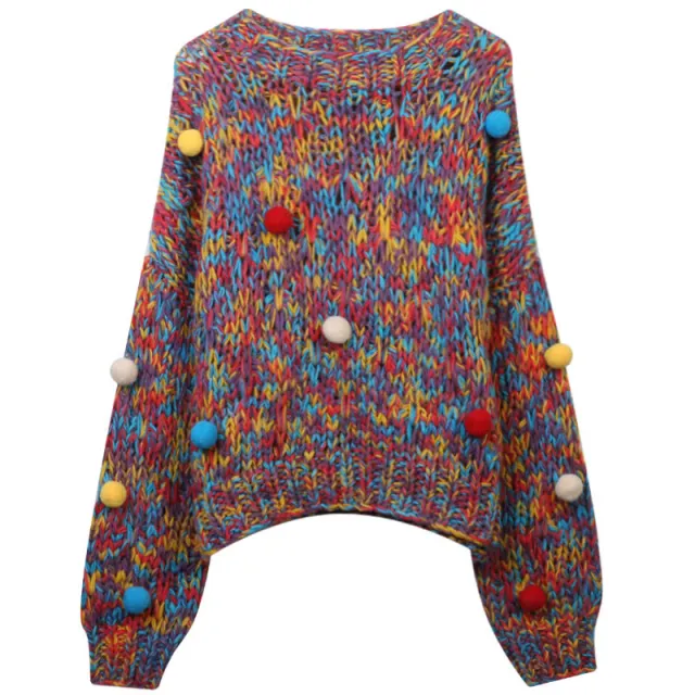 Retro Style Hand Crochet Woven Sweater 16766 Picture Color S - Shop at LoveMi