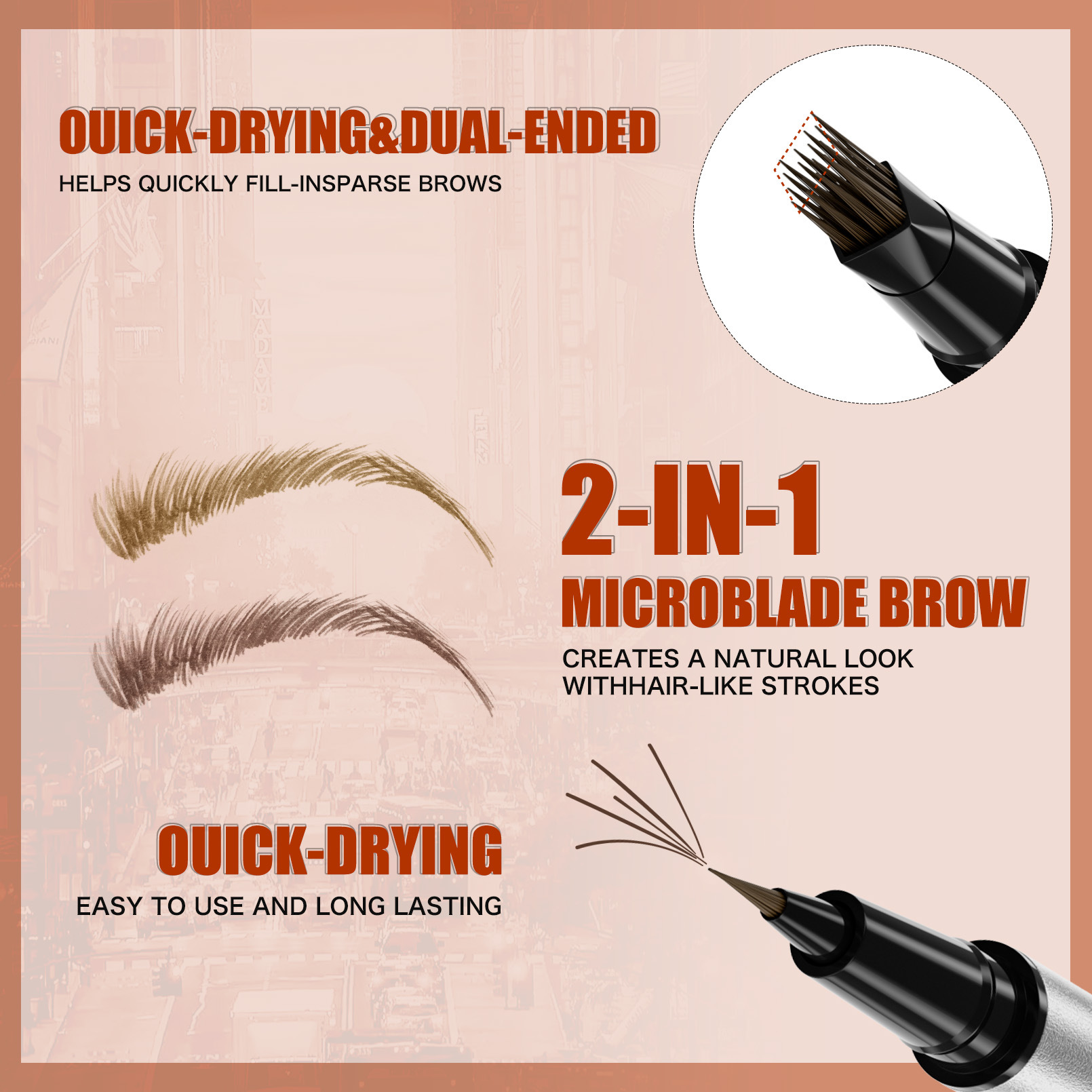 Sweat-proof Multi-pronged Eyebrow Brush Liquid Brow Pencil — foto 8