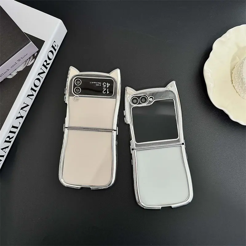 Ins Electroplating Edge Cat Ear Transparent Folding