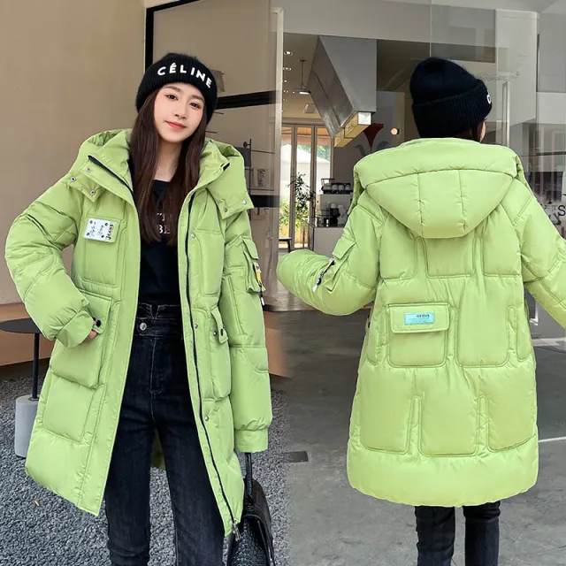 Women's Candy colored Down Cotton padded Jacket Green - Shop at LoveMi