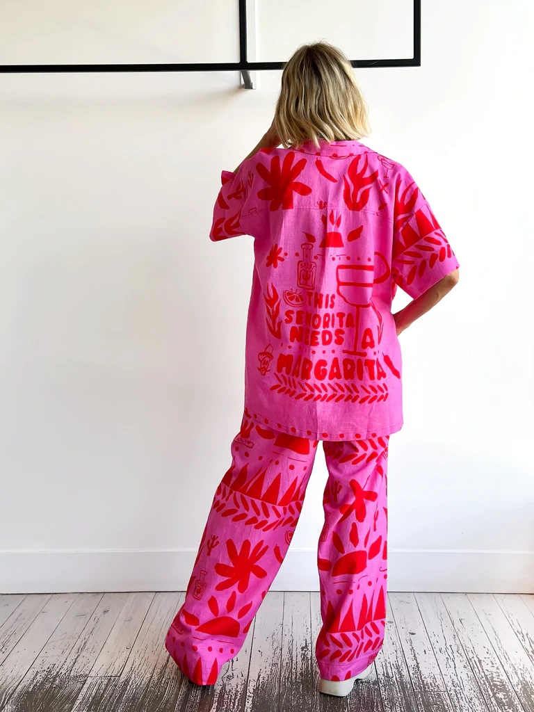 Fashion Casual All-matching Printed Cardigan Shirt Collar Suit Women