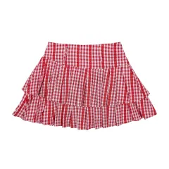 Women's American-style Retro Black And White Plaid Coat Autumn Leisure - Red - View 1