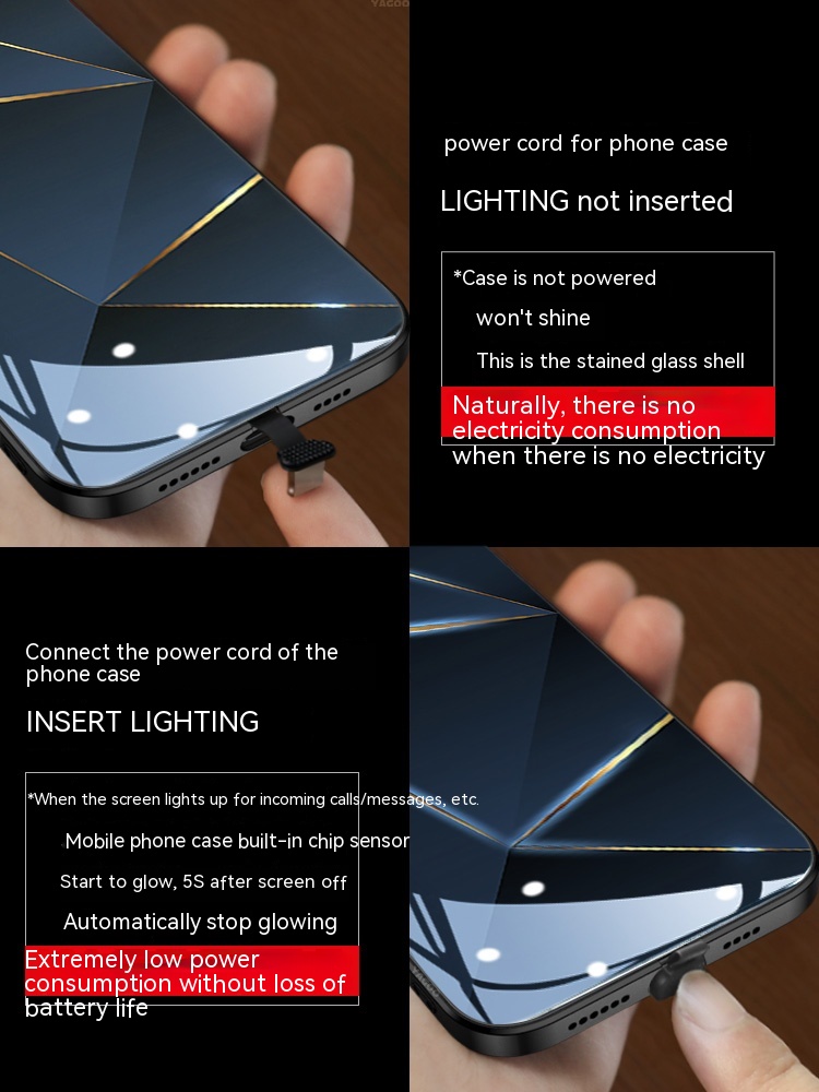 Geometric Prism Luminous Glass All-inclusive Phone Case - Image 9