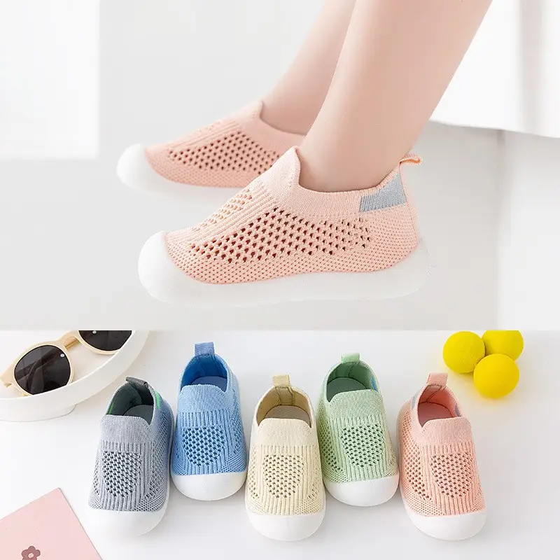 Baby Toddler Shoes Soft Bottom Non-slip Lightweight Flying Woven Shoes