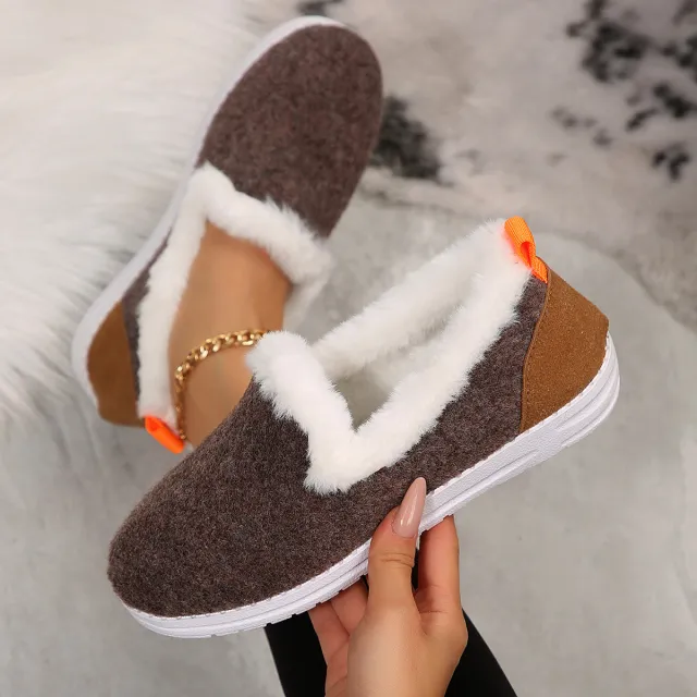 Women's Korean Version Thick Soled Short Tube Thick Cotton Shoes Brown - Shop at LoveMi