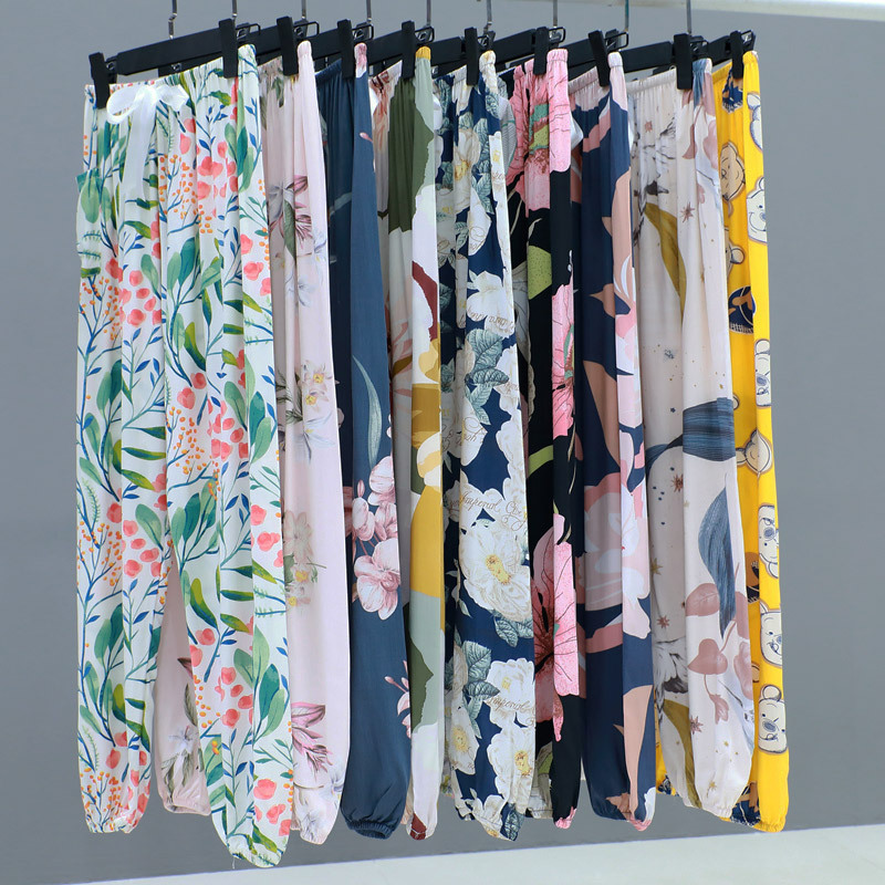 Plus-size Rayon Beach Mosquito-proof Cotton-look Pajama Pants