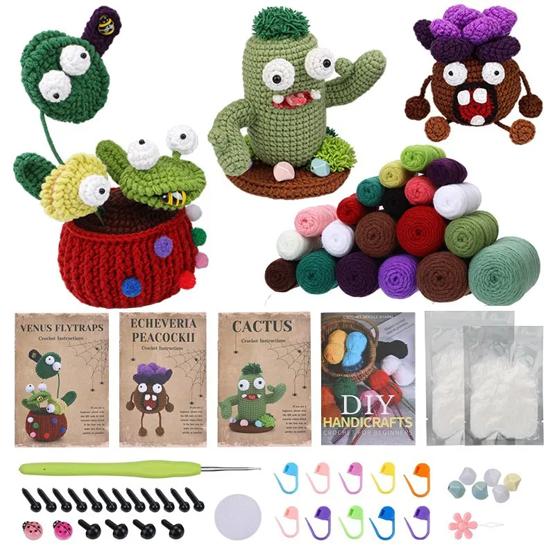Funny Plant Series Handmade Diy Crochet Wool Material Package - Plant Series Woven Material