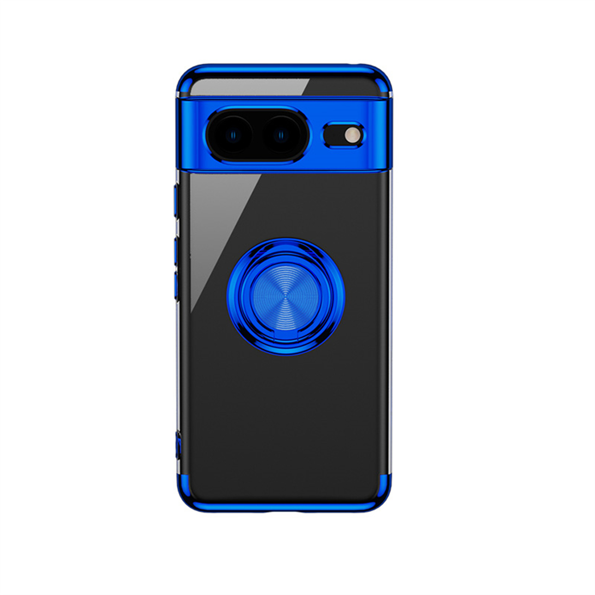 Phone Case Electroplated Silicone Transparent Magnetic Ring Protective Sleeve
