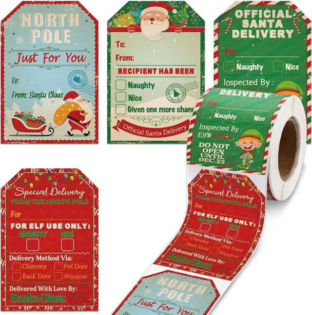Stickersroll Stickers Christmas Holiday Decoration Gifts Style 1 - Shop at LoveMi