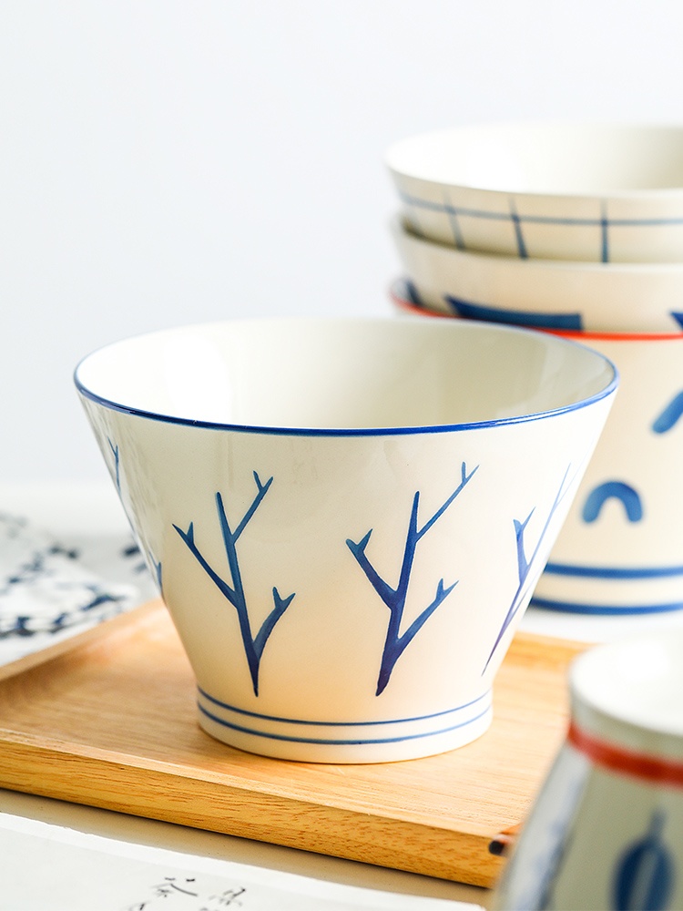 Household Ceramic Noodles With Soy Sauce Soup Noodles Dedicated Bowl