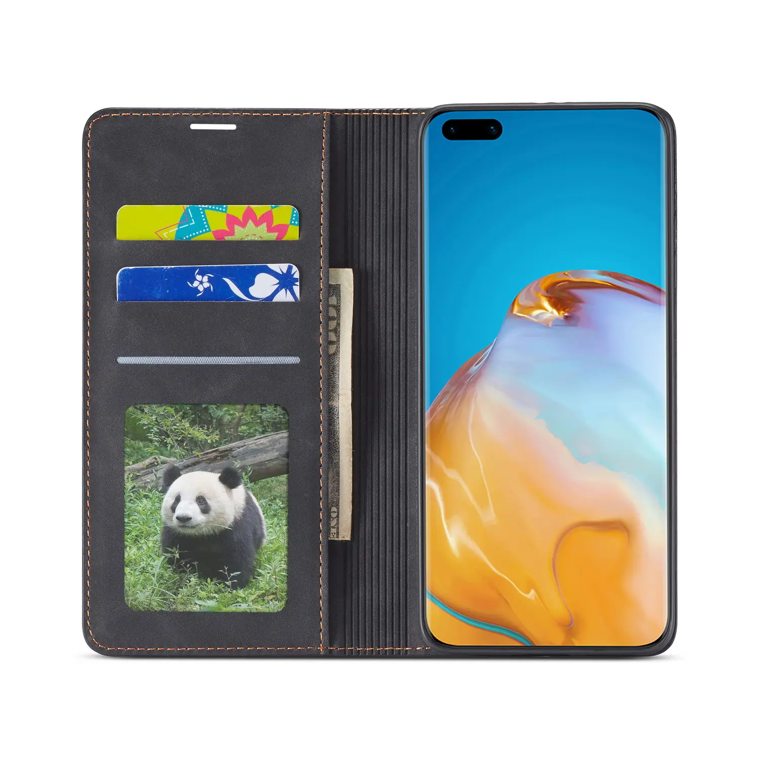 P40Pro Flip-type Card-inserting Mobile Phone Leather Case