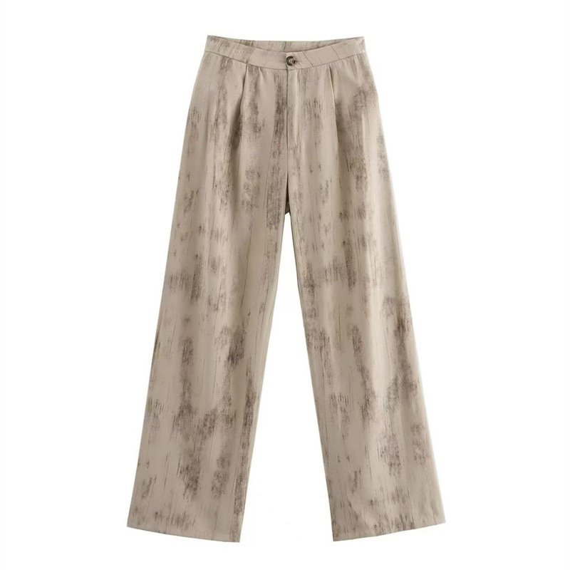 European And American V-neck Buttons Decorative Lace-up Sleeveless Waistcoat Vest Wide-leg Casual Pants Suit