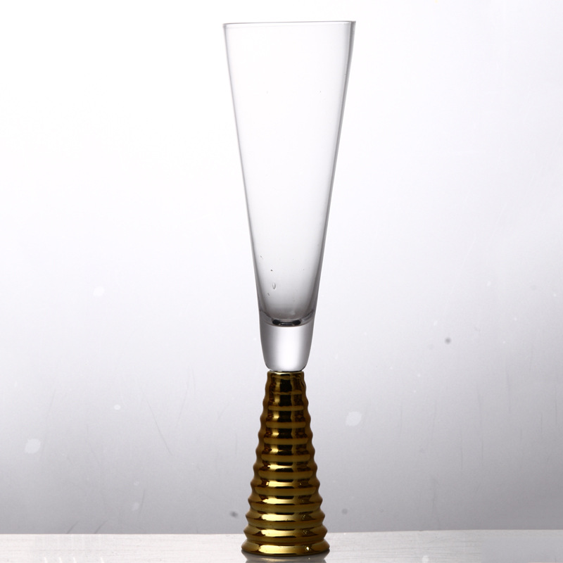 Threaded Gold Champagne Glass