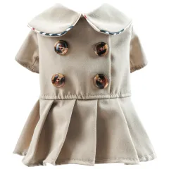 Pet Clothes Khaki Trench Coat Couple Clothes - Button Dress Khaki - View 1