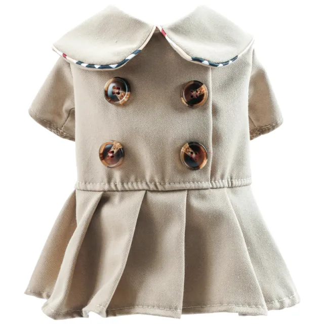Pet Clothes Khaki Trench Coat Couple Clothes Button Dress Khaki - Shop at LoveMi