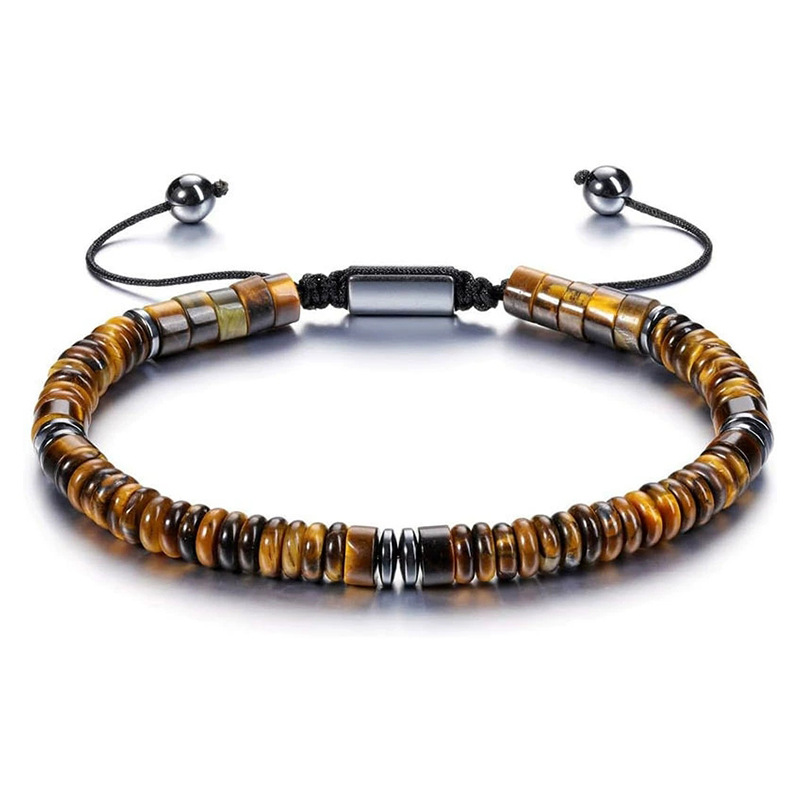 Natural Agate And Black Magnet Stone Bracelet