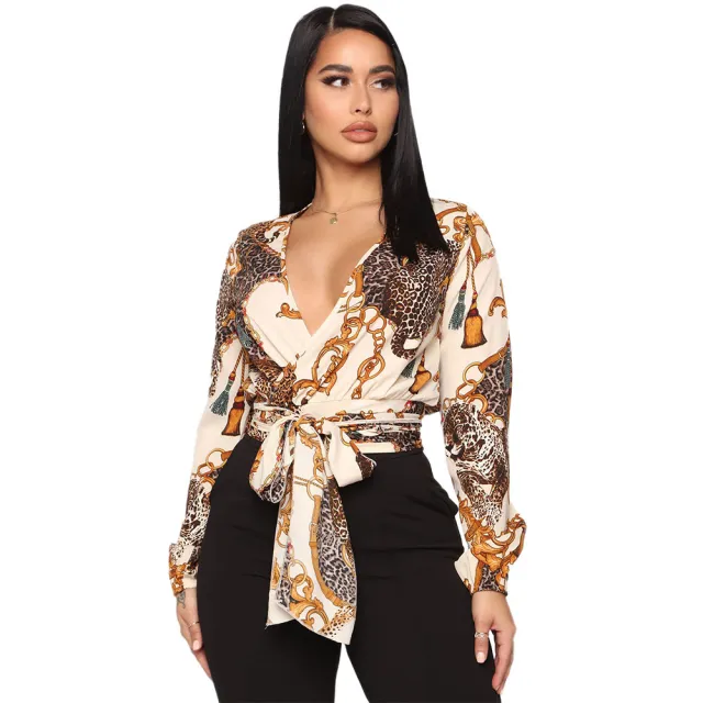 Bow Bandage Long Sleeve Short Top Apricot - Shop at LoveMi