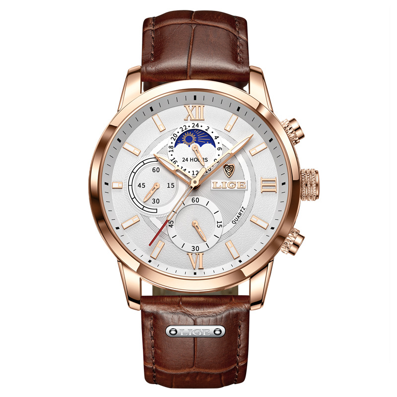 Mens High-end Quartz Watch Multifunction Chronograph Luminous And Water-resistant Wristwatch 4