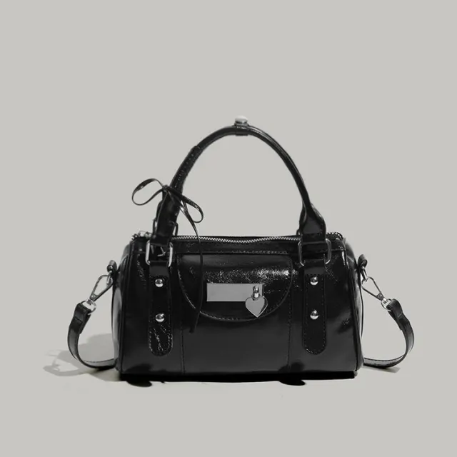 Sweet Cool Love Heart Bow Tie Handbag Female Niche Black - Shop at LoveMi
