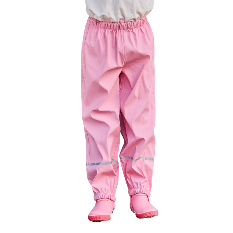 Children's PU Rain Pants Spring And Autumn Thin Children's Rain Gear Kindergarten Children Waterproof Breathable Outdoor Technical Trousers