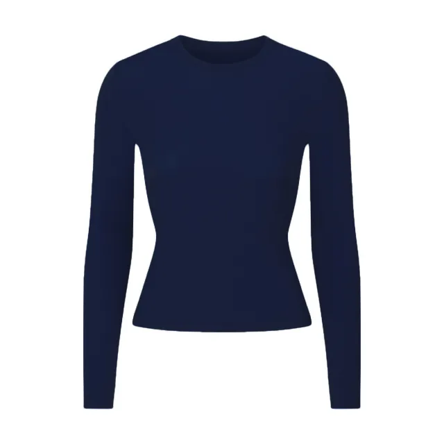 Brushed High density Nylon Long sleeved Bottoming Women's Single Wear Navy Blue - Shop at LoveMi
