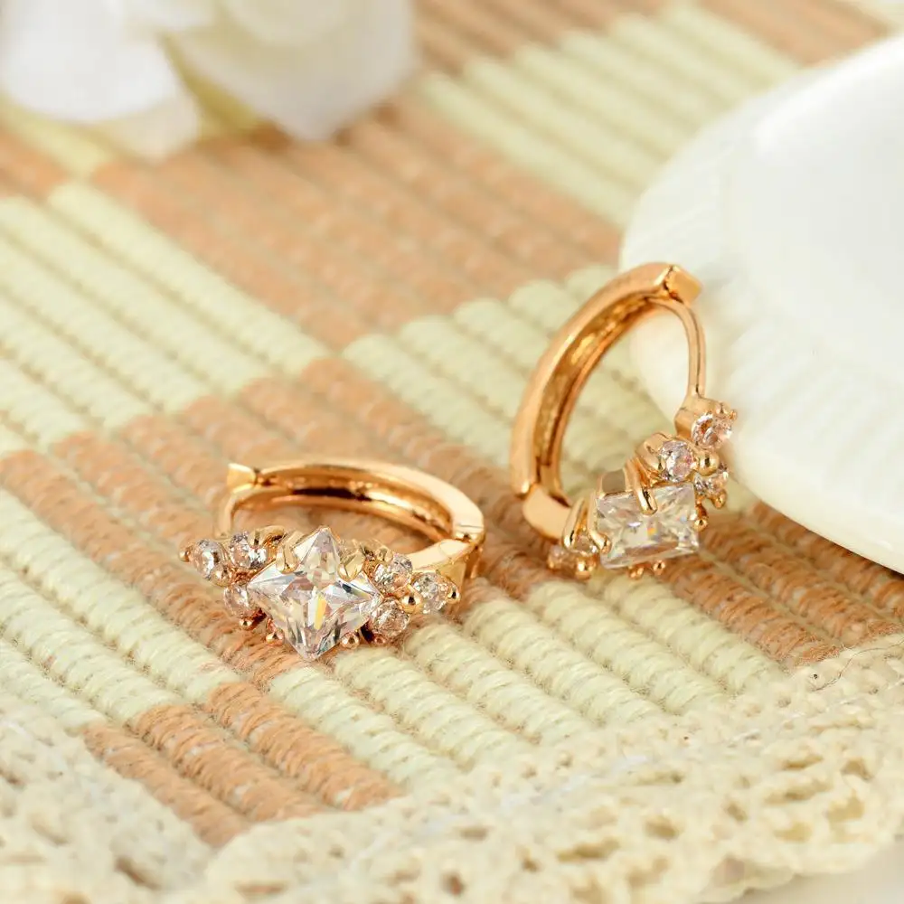 Personalized Square Zircon Earrings
