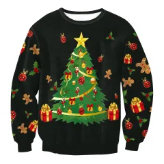 Women's Santa Claus Elk Long Sleeve Round Neck Loose Sweatshirt - Swys002-M - View 1