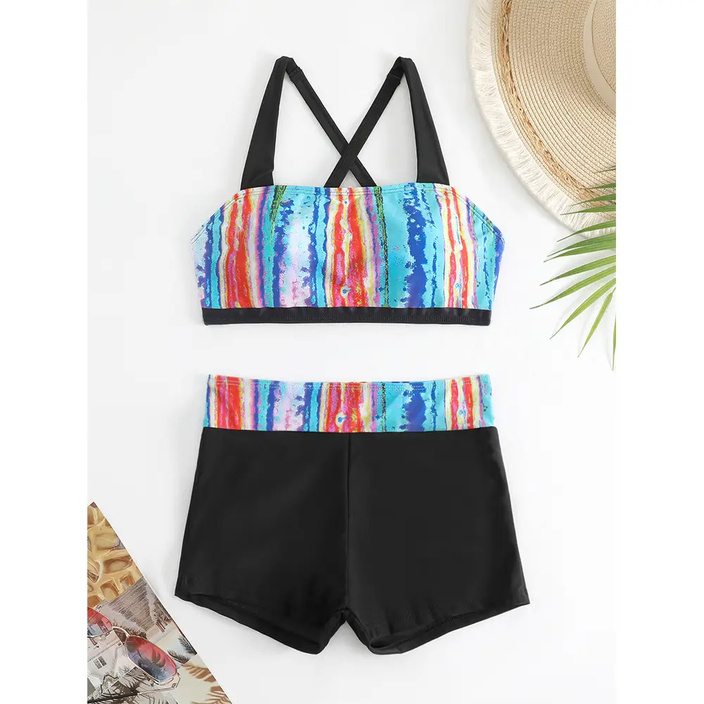 High-waisted Triangle Halter Bikini Two-piece Swimsuit